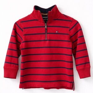 Tommy Hilfiger Kids Red and Navy Striped Hoodie